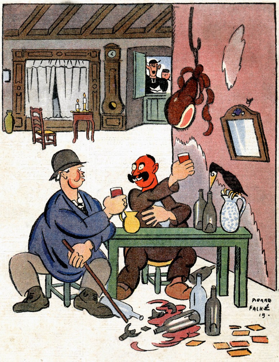 乡村酗酒者，约 1922 年（插图） 作者 皮埃尔·法尔肯