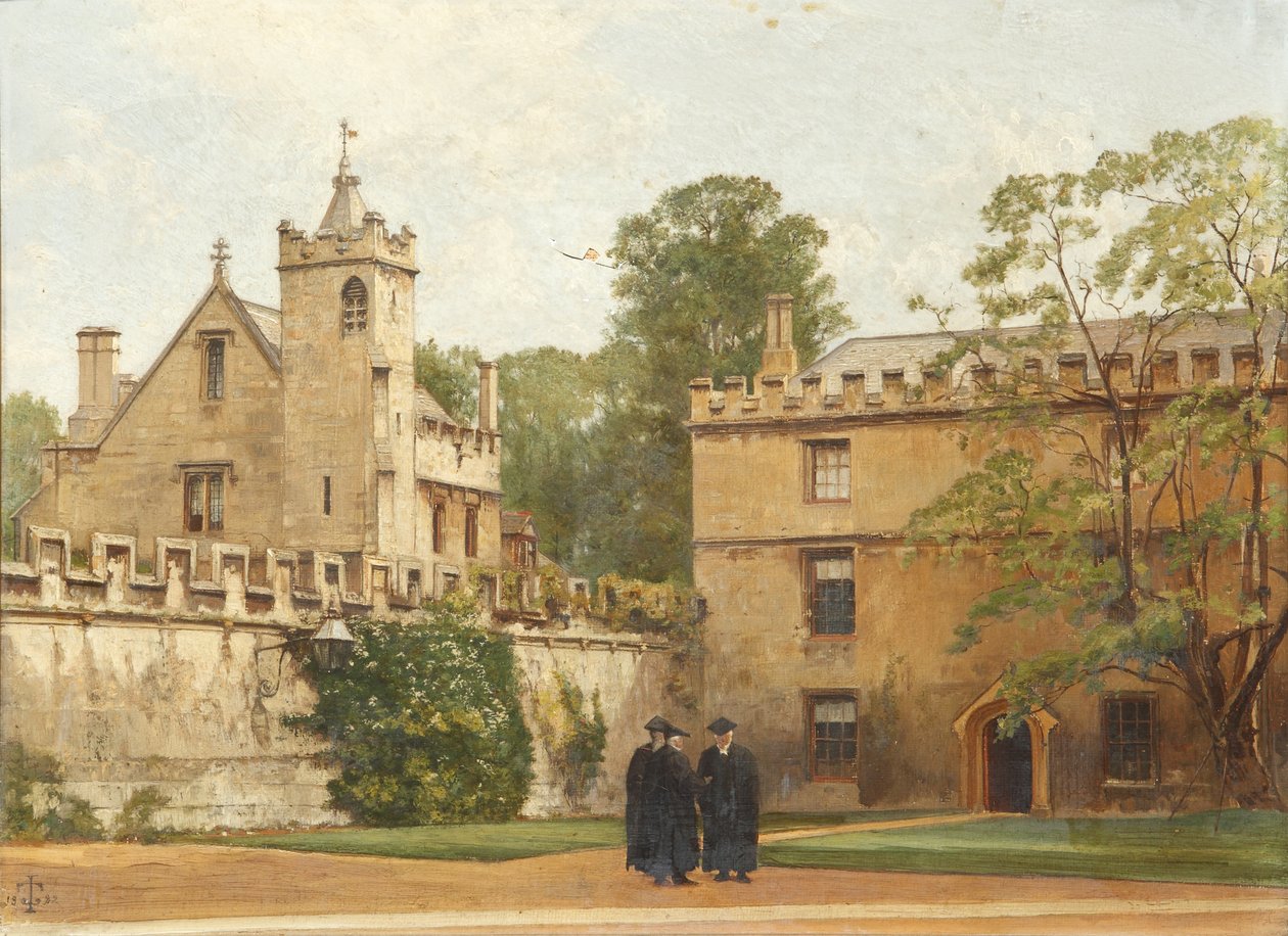 1881年St Johns Quadrangle的文法大厅：1881年Lodgings Drive和其他两个人的Bulley总统 作者 皮埃尔·弗朗索瓦·约瑟夫·唐纳
