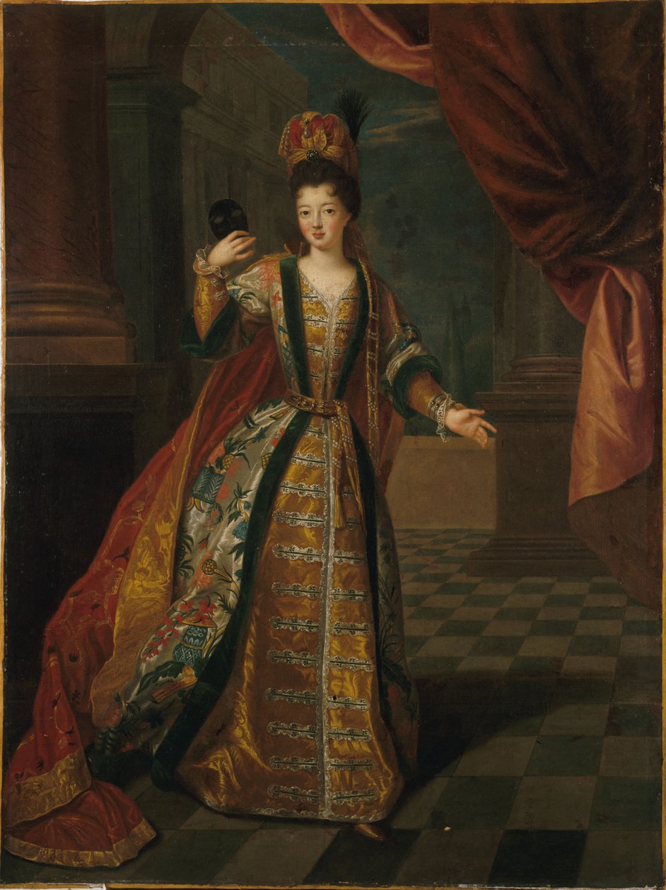 法语：南特小姐（波旁王朝路易丝-弗朗索瓦丝，1673-1743 年）芭蕾舞装肖像简介 作者 皮埃尔·戈伯特