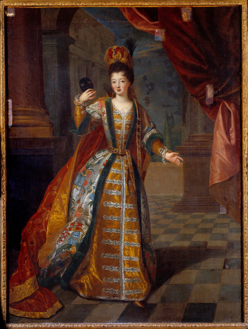露丝·弗朗索瓦·德·波旁 (Louise Francoise de Bourbon 1673-1743)，路易十四和弗朗索瓦·雅典娜 (Francoise-Athenais) 的女儿，由 Rochechouart Mortemart、蒙特斯潘侯爵夫人 (或蒙特斯潘夫人) (1640-1707 年) 制作的自以为是的肖像 作者 皮埃尔·戈伯特