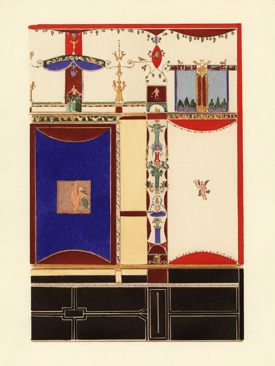 Panel with unique dark blue from Pompeii, early Fourth Pompeian Style 作者 皮埃尔·古斯曼
