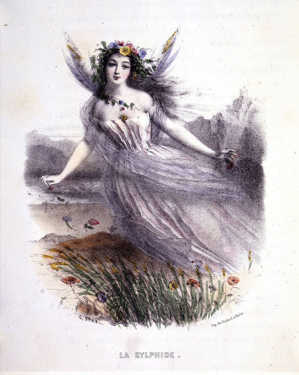 Fairy: The sylph - in “The mythological women”, by Mery and Foelix, 生病了。 G. Staal 编。 作者：古埃 作者 皮埃尔·古斯塔夫·尤金·斯塔尔