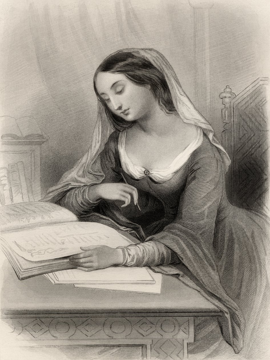 Heloise（1101-60）来自&39;世界着名女性&39;的玛丽·考登克拉克，1858年 作者 皮埃尔·古斯塔夫·尤金·斯塔尔