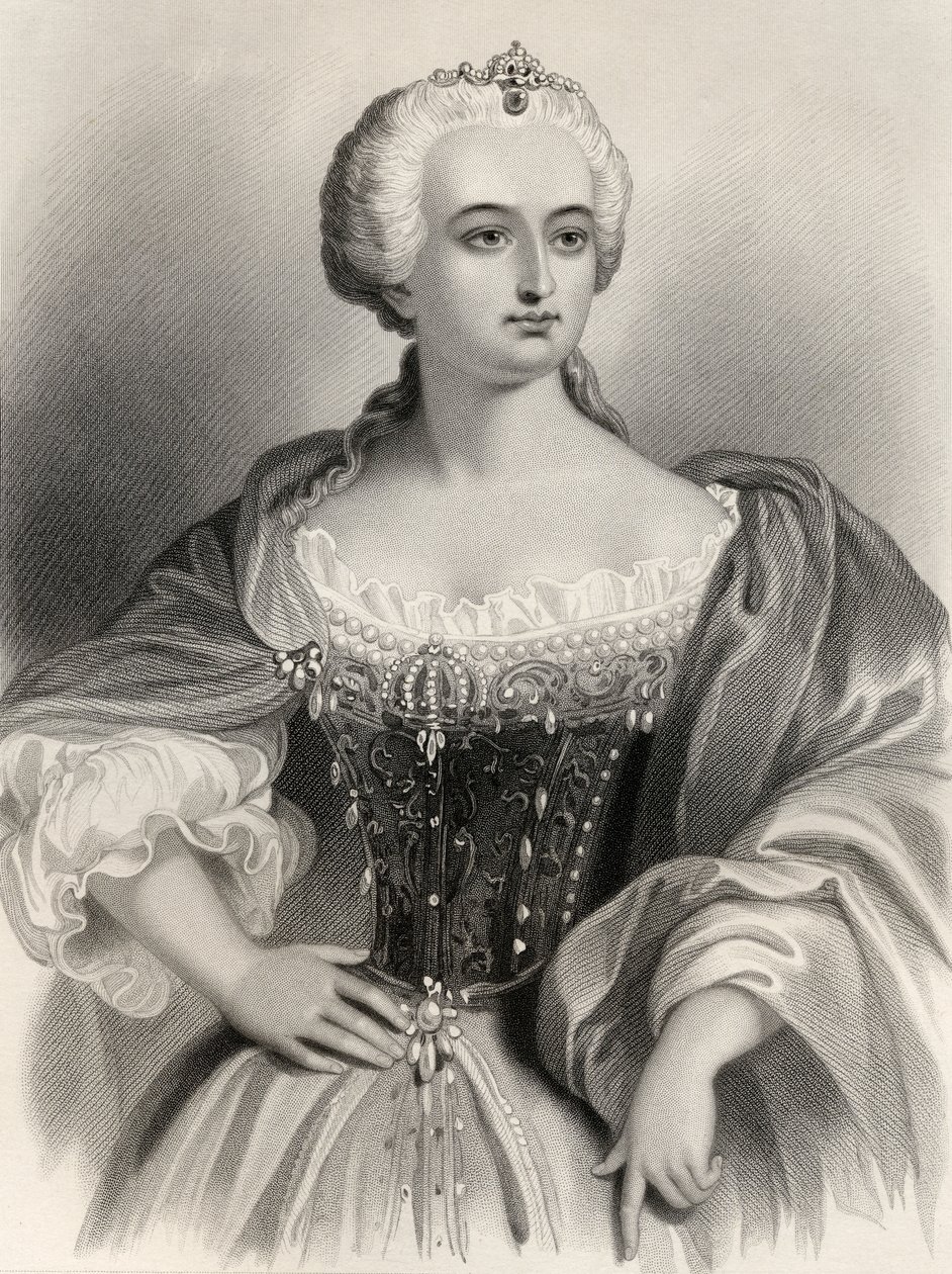 Maria Theresa（1717-80）奥地利大公和匈牙利女王amd Bohemia，来自&39;世界着名女性&39;的插图来自Mary Cowden Clarke，1858年 作者 皮埃尔·古斯塔夫·尤金·斯塔尔