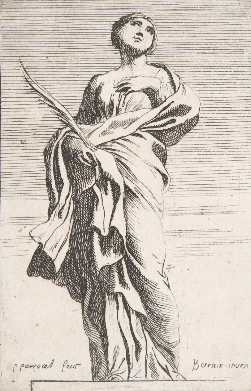 站立的女性形象，约1739-40，约1739-40。 作者 皮埃尔·伊格纳斯·帕罗塞尔