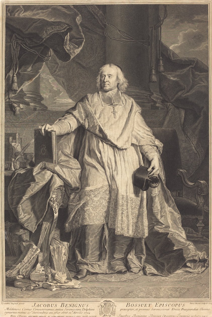 Jacques-Benigne Bossuet 作者 Hyacinthe Rigaud 之后的 Pierre Imbert Drevet