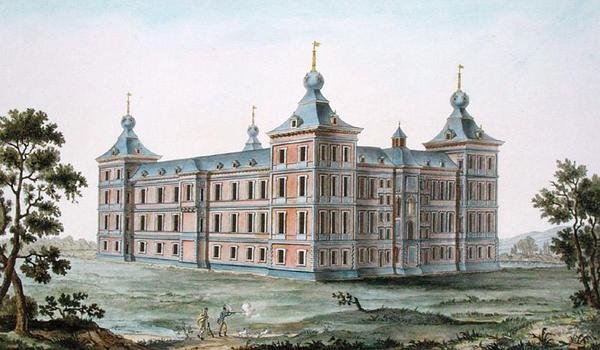 比利时Ronse的城堡，出自Pierre Jacques Goetghebuer的《Choix des Monuments, Edifices et Maisons les plus remarquables du Royaume des Pays-Bas》，1827年出版（水印）（另见189234）。 作者 皮埃尔·雅克·格特赫布尔