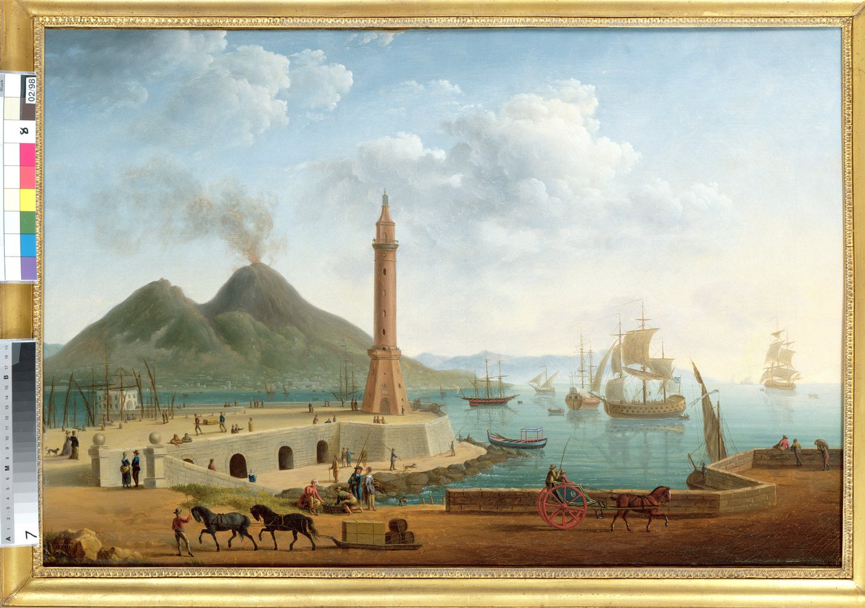 1791年那不勒斯港的维苏威火山（一对121416） 作者 皮埃尔·约瑟夫·佩蒂特