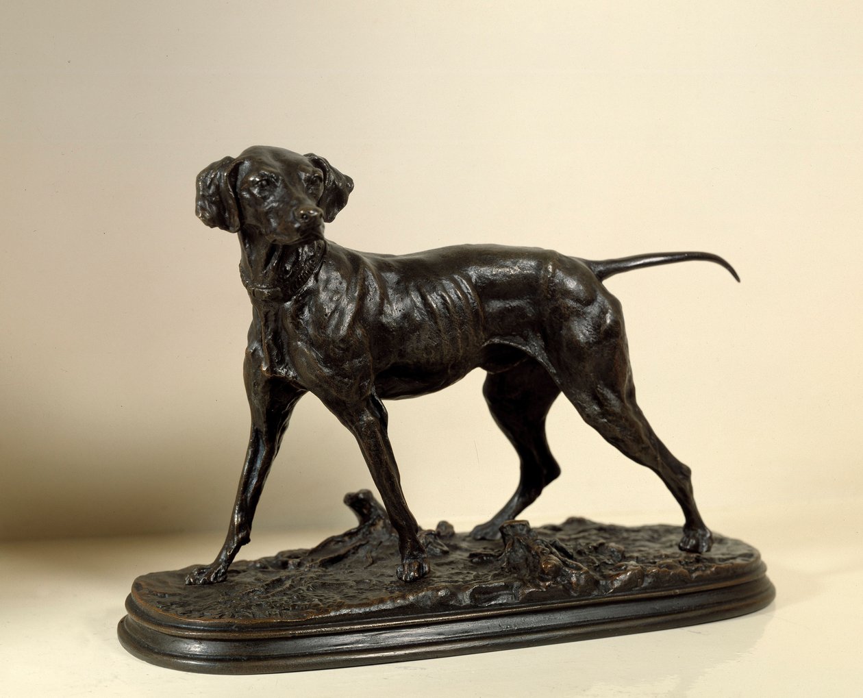 布拉克，猎犬 皮埃尔-儒勒-梅内（1810-1879）的青铜雕塑 1843年 私人收藏 作者 皮埃尔·朱尔斯·梅内