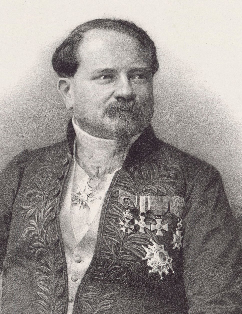 作曲家Jean-Georges Kastner 1810-1867的肖像，1866年。 作者 皮埃尔·拉尼特·佩蒂特