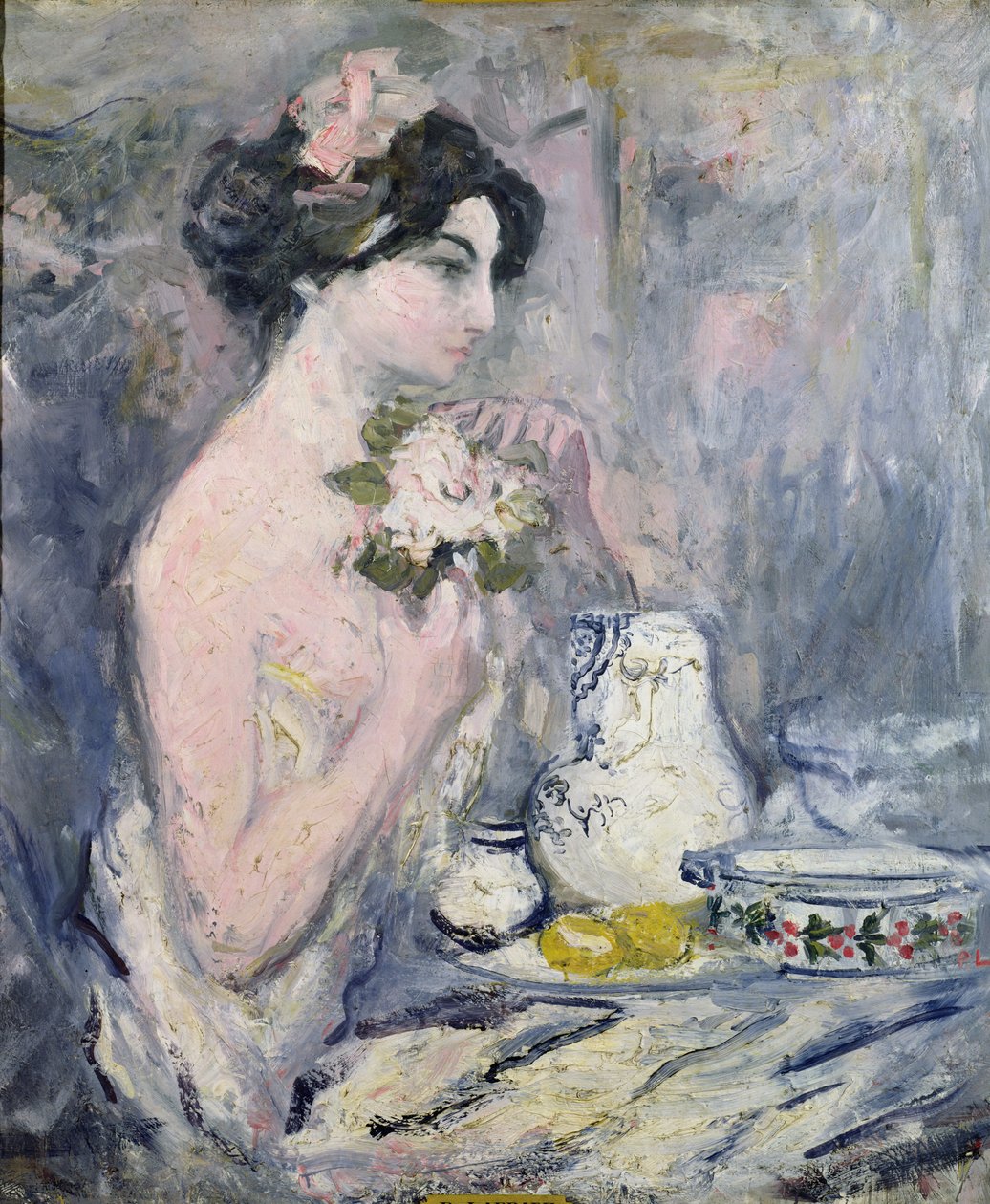 有花束的妇女 作者 皮埃尔·拉普拉德