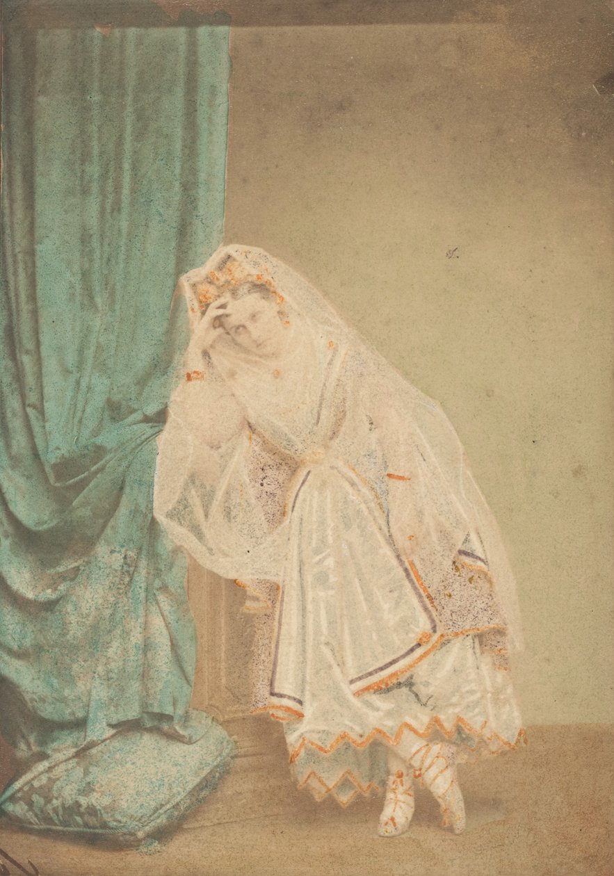[穿皮草长袍的伯爵夫人或扮演朱迪思]，1860年代。 作者 皮埃尔·路易斯·皮尔森