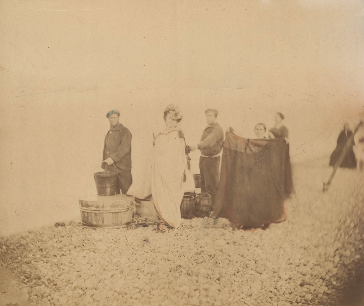 [La Comtesse with Group on a Rocky Beach], 1860年代。 作者 皮埃尔·路易斯·皮尔森