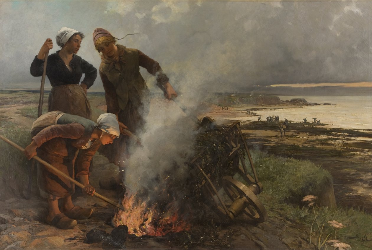 Les Brûleuses de varech 燃烧的海带，1884年。 作者 皮埃尔·玛丽·贝伊尔