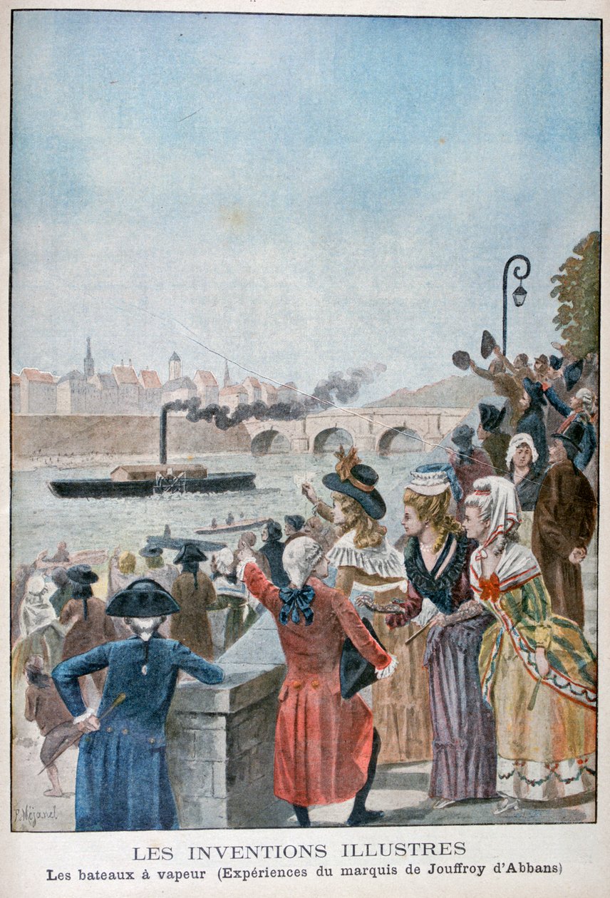 划船蒸锅Pyroscaphe，1783，1900 作者 皮埃尔·梅亚内尔