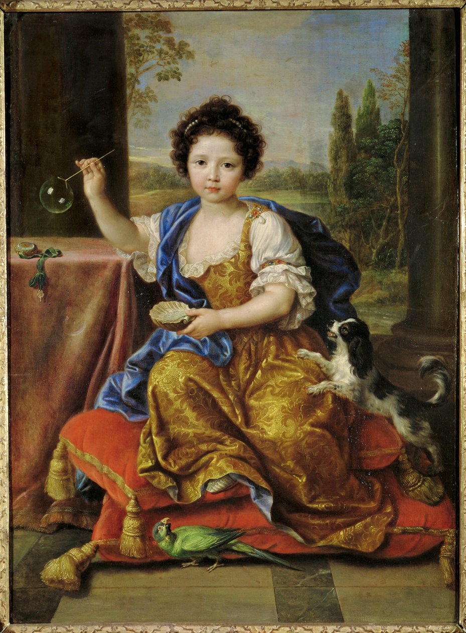 安妮-德-波旁，又称德-布卢瓦小姐，路易十四和......夫人的女儿（布面油画） 作者 皮埃尔·米尼亚德