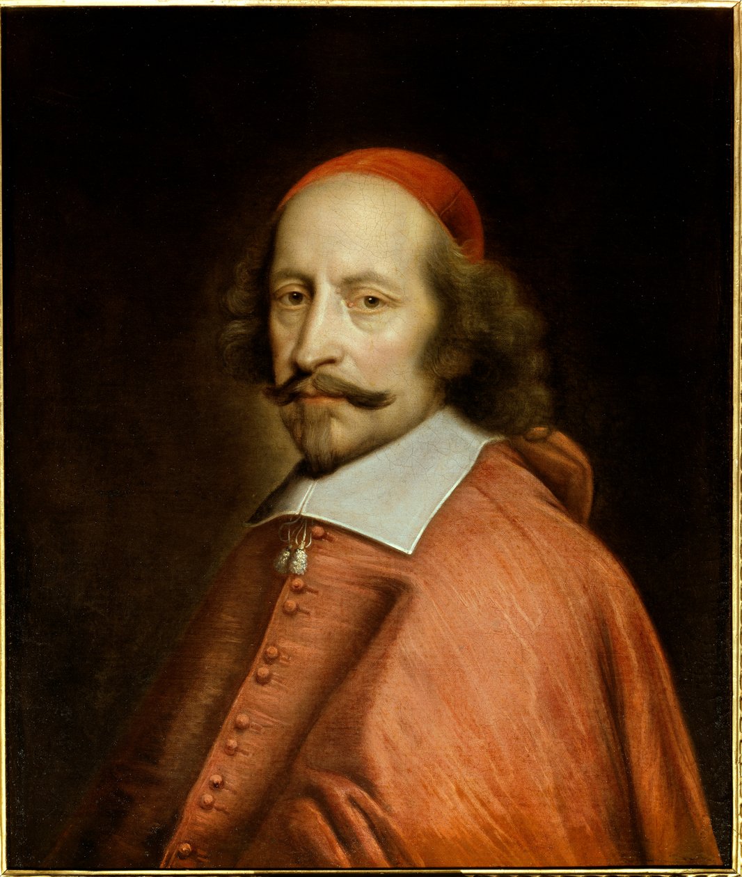 红衣主教 Jules Mazarin (1602-1661) (Giulio Raimondo Mazzarino 或 Mazarino) 的肖像，Pierre Mignard (1612-1695) 1661 年作画。 0,65x0,55 m 尚蒂伊，康德博物馆 - 红衣主教朱尔斯·马扎林（1602-1661）的肖像（朱利奥·雷蒙多·马扎里诺或马扎尔） 作者 皮埃尔·米尼亚德