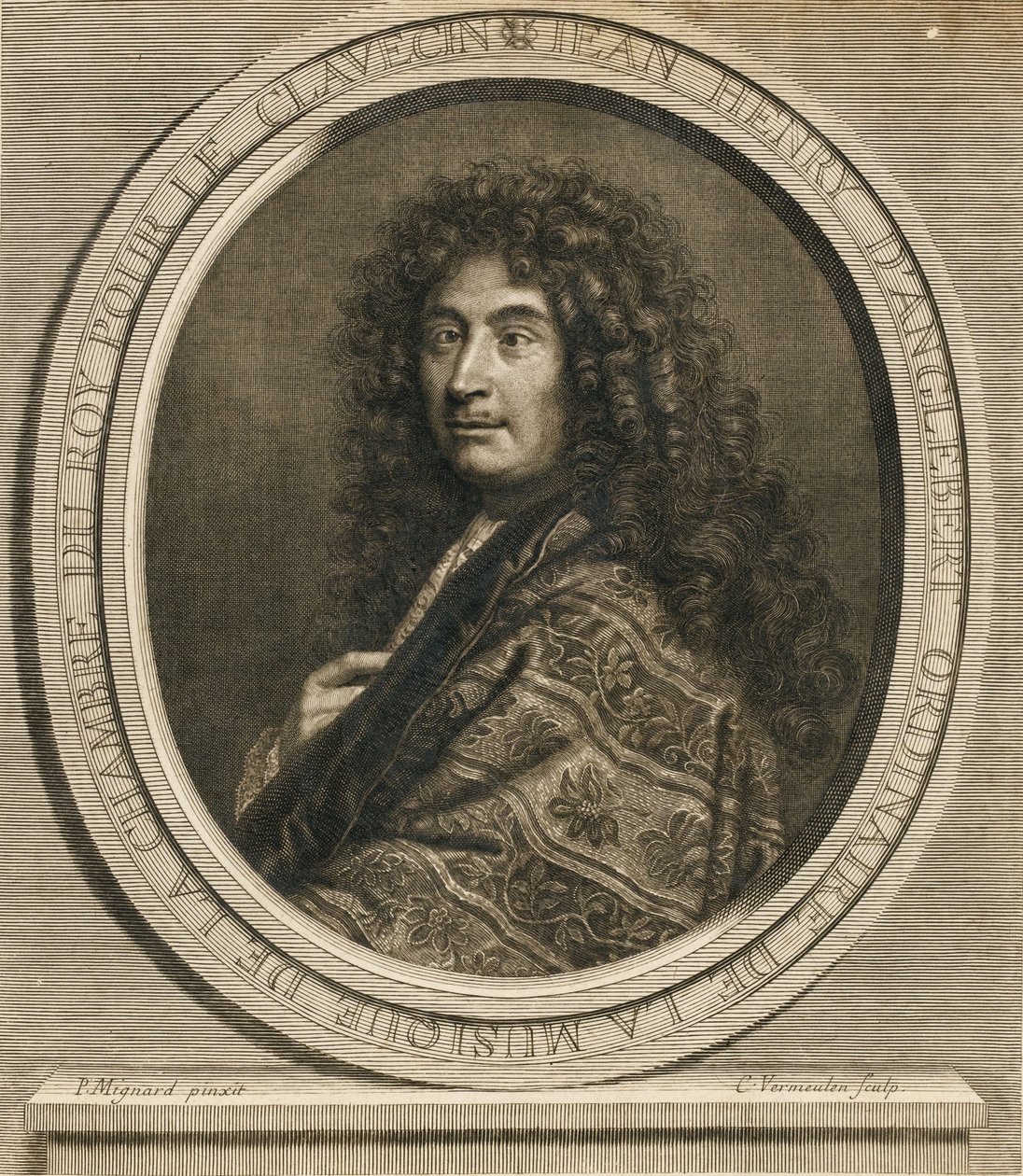 作曲家Jean-Henri dAnglebert的肖像1629-1691，1689年 作者 皮埃尔·米尼亚德