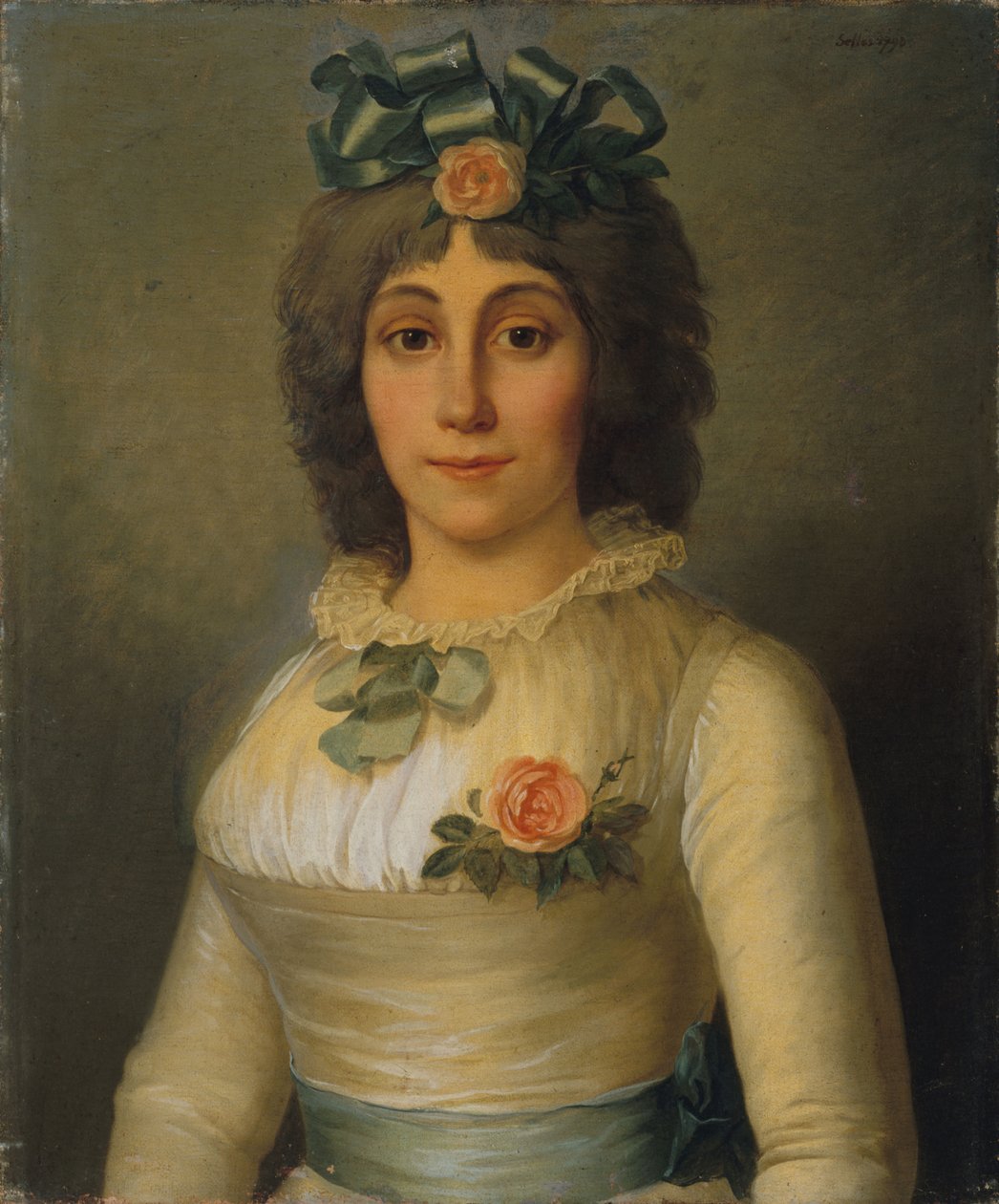 安妮-约瑟夫-泰罗涅-德-梅里库尔1762-1817年的肖像，1793年。 作者 皮埃尔·尼古拉斯·塞勒斯
