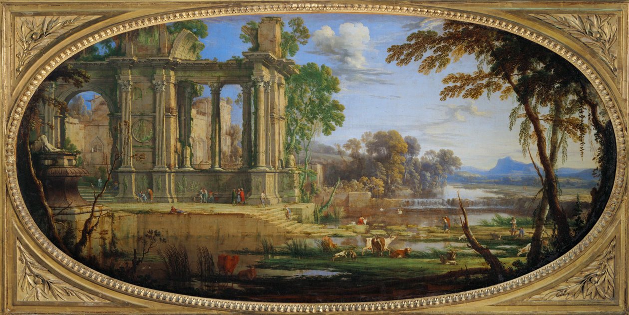 Paysage compose avec ruines antiques - Landscape with antique ruins ... 作者 皮埃尔·帕特尔斯