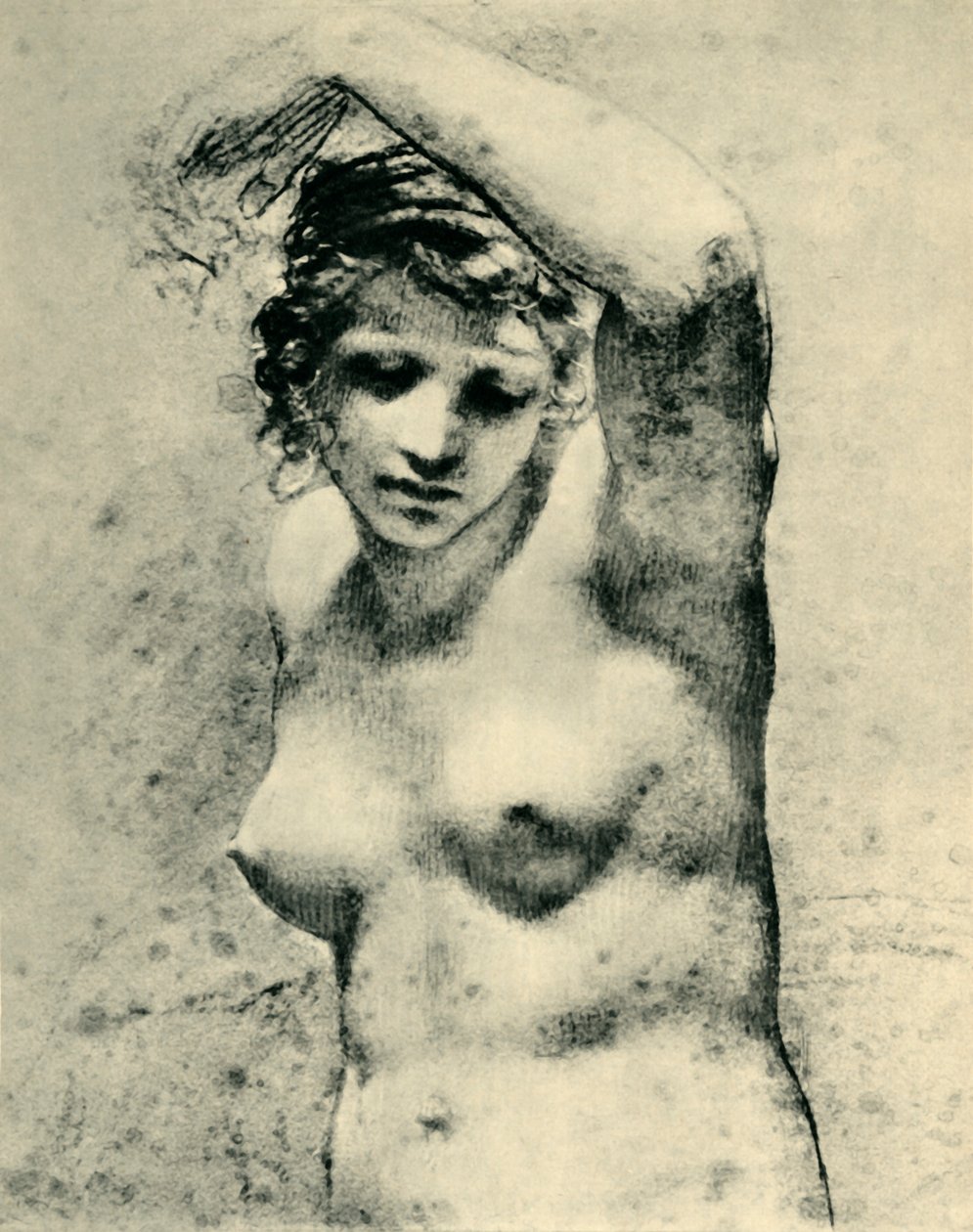 女性裸体举起一只手臂，约1800年，"玛格丽特"，1943年。   作者 皮埃尔·保罗·普鲁德洪