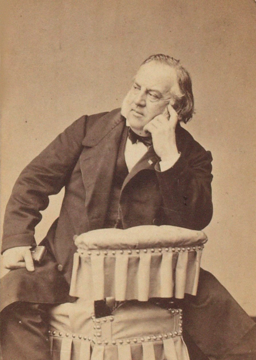 作曲家 Louis Clapisson (1808-1866) 的肖像，由 Petit, Pierre Lanith (1831-1909) 绘制。 白蛋白照片。 私人收藏 作者 皮埃尔·佩蒂特