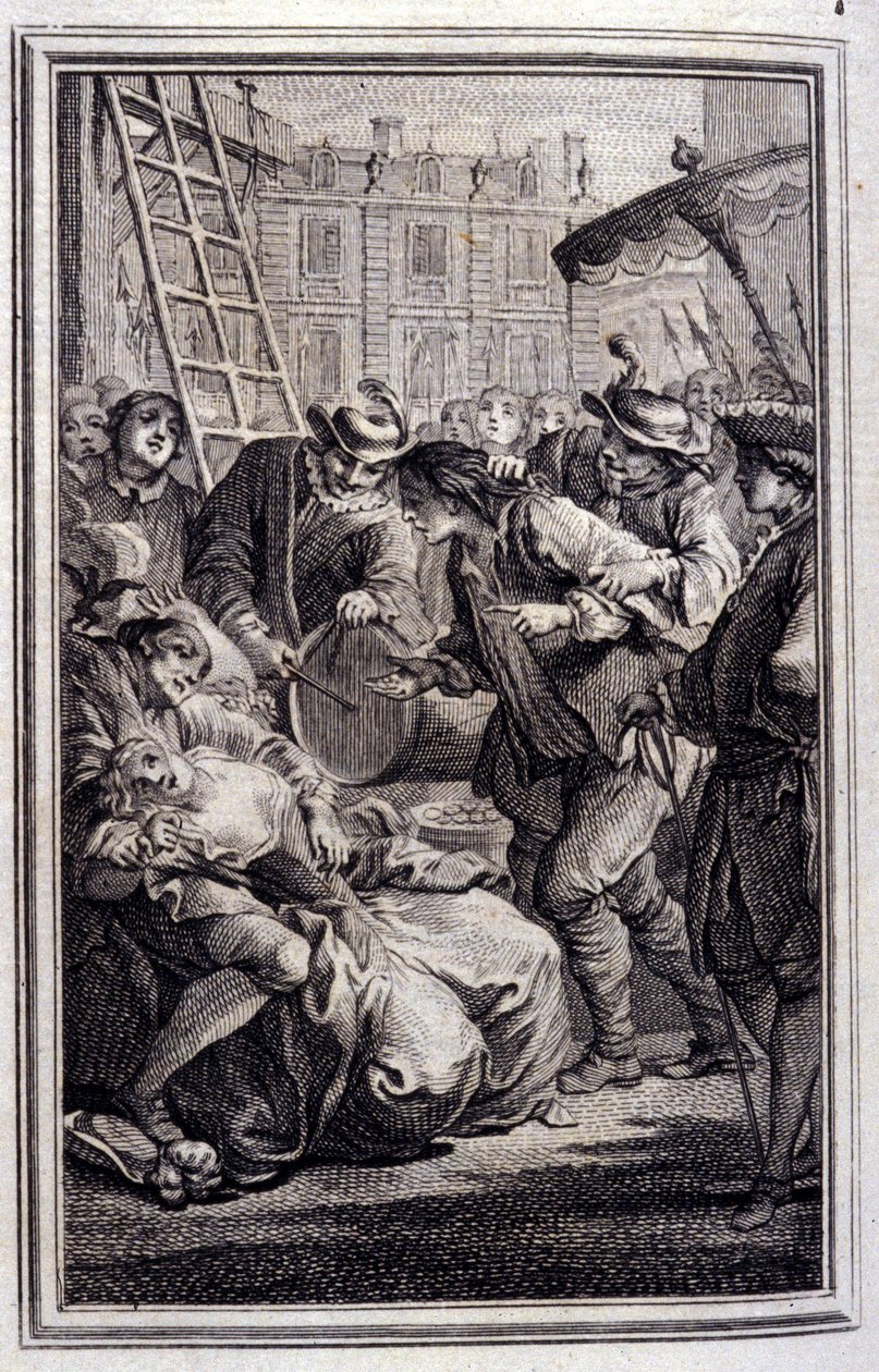 贝尔菲戈尔--载于让-拉封丹的 "故事和诗歌新作"。1776.插图：P.P. Choffard。 作者 皮埃尔·菲利普·肖法尔