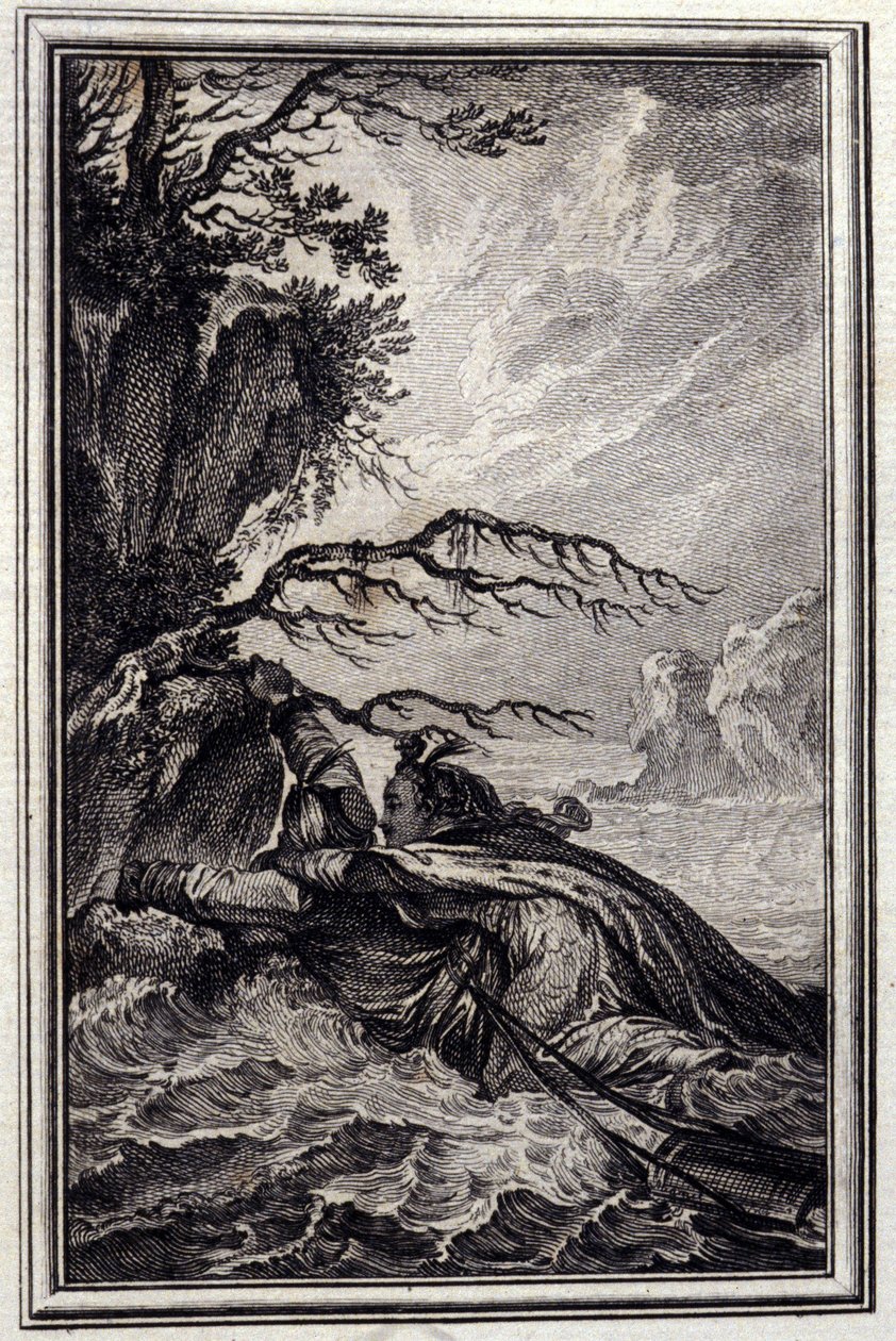 La fiancee du roi de Garbe - in "Tales et nouvelles en vers" by Jean La Fontaine.1776.插图：P.P. Choffard。 作者 皮埃尔·菲利普·肖法尔