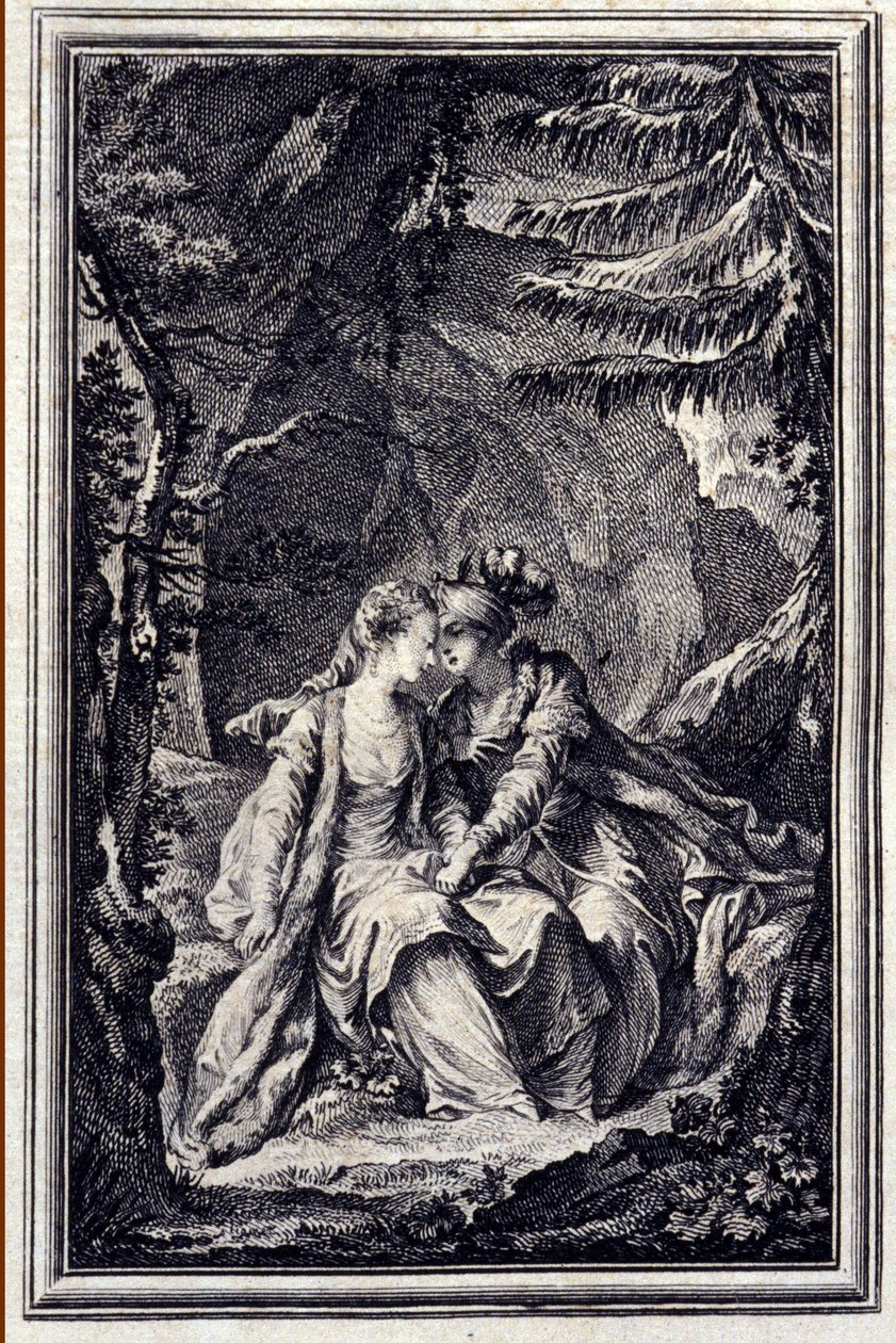 La fiancee du roi de Garbe - in "Tales et nouvelles en vers" by Jean La Fontaine.1776.插图：P.P. Choffard。 作者 皮埃尔·菲利普·肖法尔