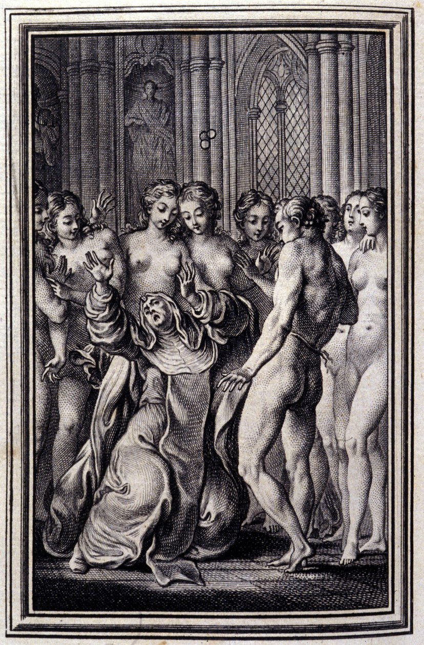 Le Glouches--载于让-拉封丹的 "诗篇故事和短篇小说"。1776.插图：P.P. Choffard。 作者 皮埃尔·菲利普·肖法尔