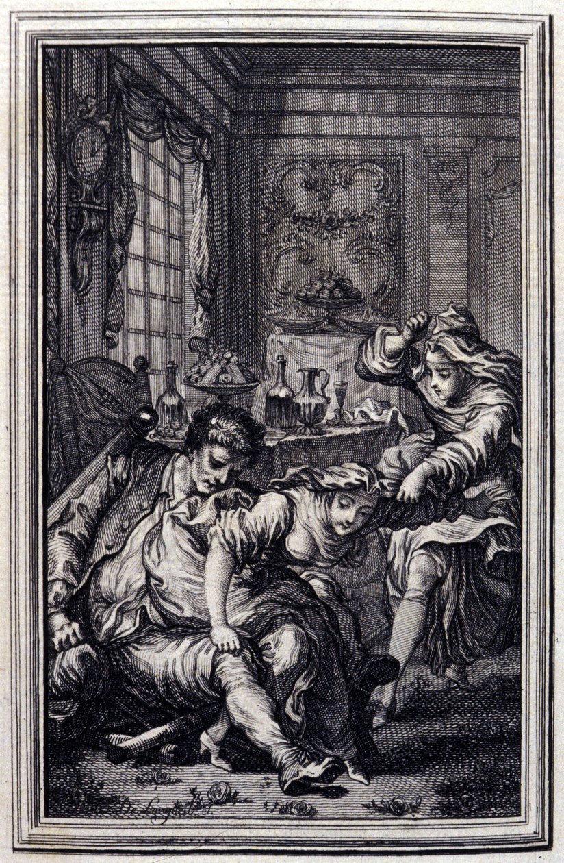 Le bat--载于让-拉封丹的 "诗体故事和短篇小说"。1776.插图：P.P. Choffard。 作者 皮埃尔·菲利普·肖法尔