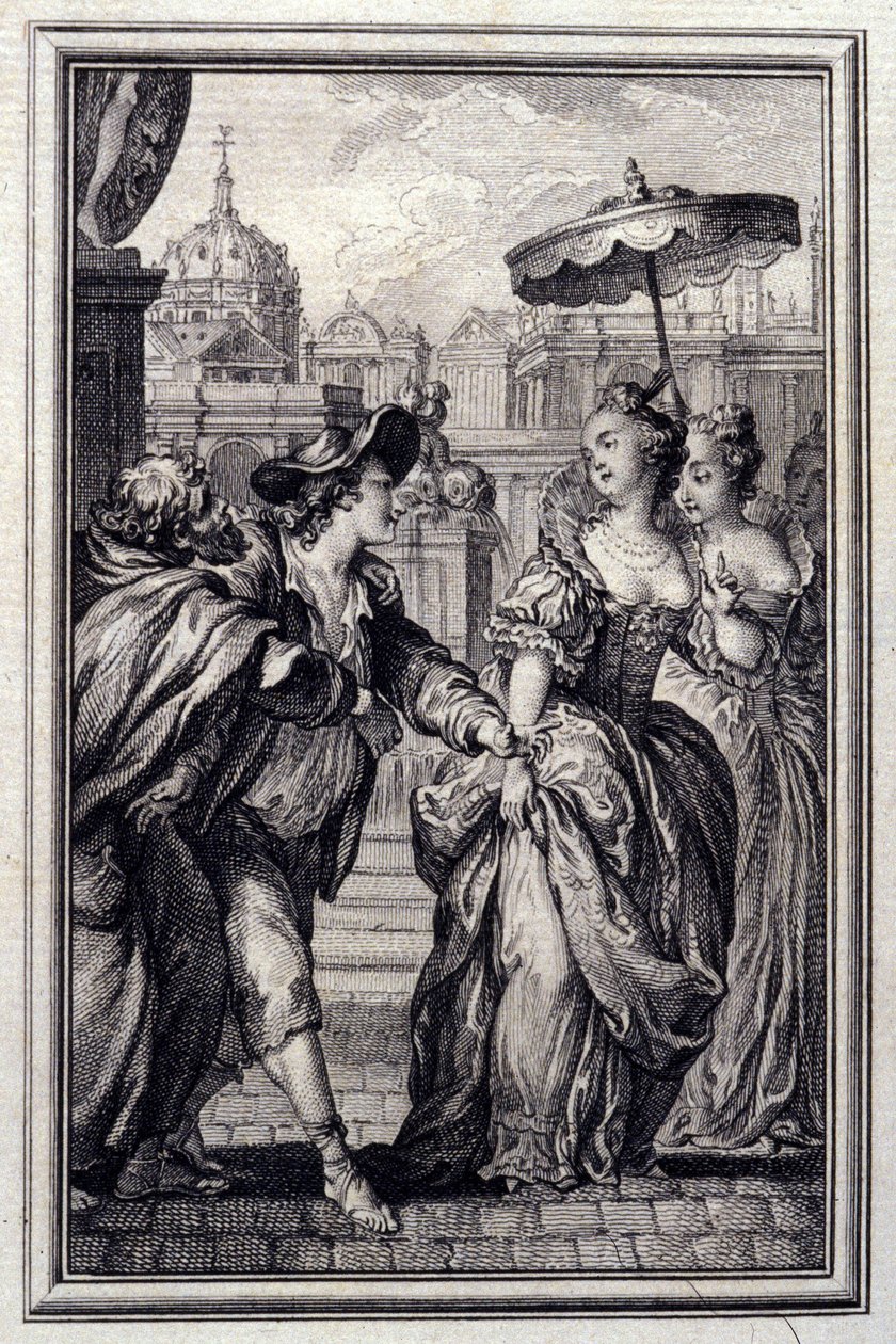Les Oies du Pere Philippe - 在让-拉封丹的 "Tales et nouvelles en vers "中。1776.插图：P.P. Choffard。 作者 皮埃尔·菲利普·肖法尔