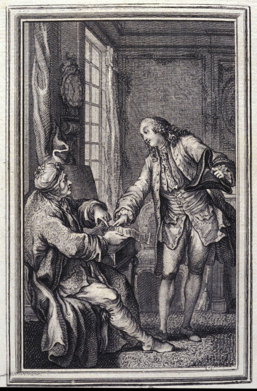 Les confeux indiscrets - 载于Jean La Fontaine的 "Tales et nouvelles en vers"。1776.插图：P.P. Choffard。 作者 皮埃尔·菲利普·肖法尔