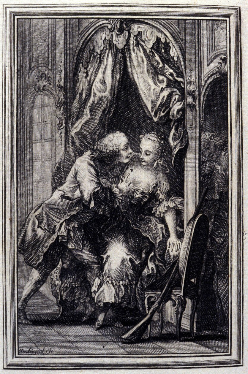 Les quiproquos--载于让-拉封丹的 "Tales et nouvelles en vers"。1776.插图：P.P. Choffard。 作者 皮埃尔·菲利普·肖法尔