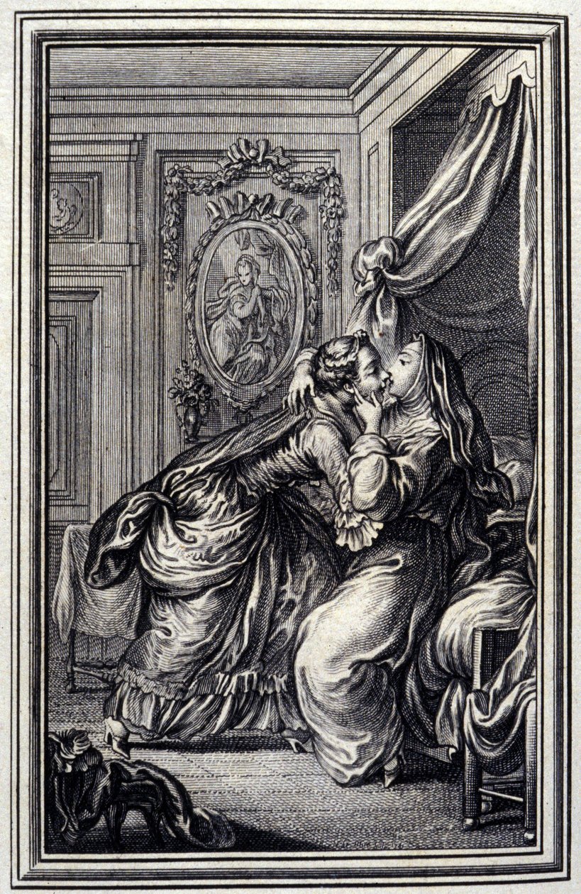 Couturiere--载于让-拉封丹的 "诗体故事和短篇小说"。1776.插图：P.P. Choffard。 作者 皮埃尔·菲利普·肖法尔