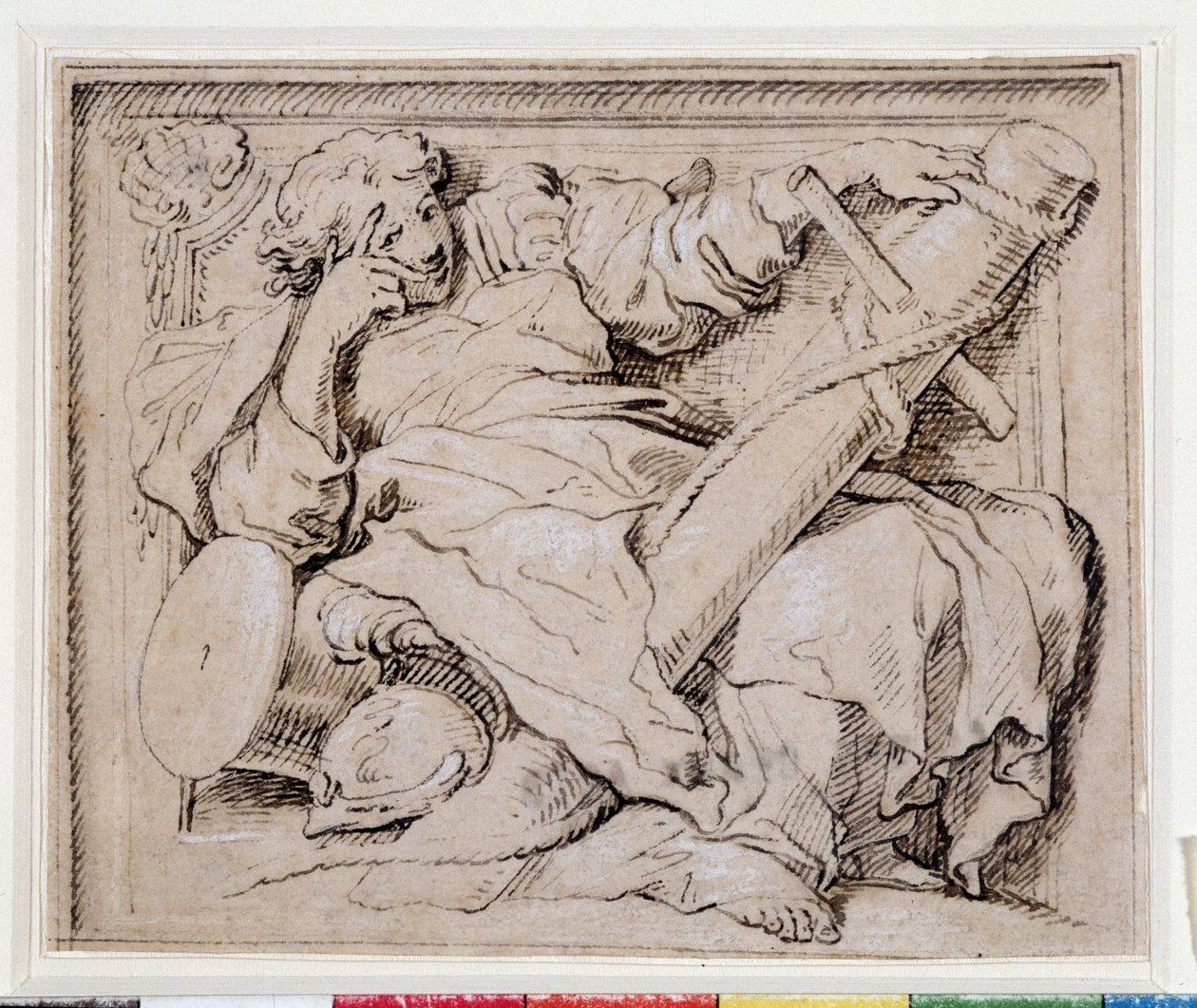 代表埃斯佩兰斯的Santa Maria Assunta di Carignano教堂顶棚的浮雕项目（绘画） 作者 皮埃尔·普吉特