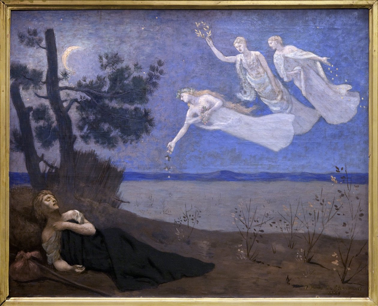 Le Reve（他在睡梦中看到爱情、荣耀和财富出现在他面前）（绘画） 作者 皮埃尔·普维斯·德·沙瓦纳