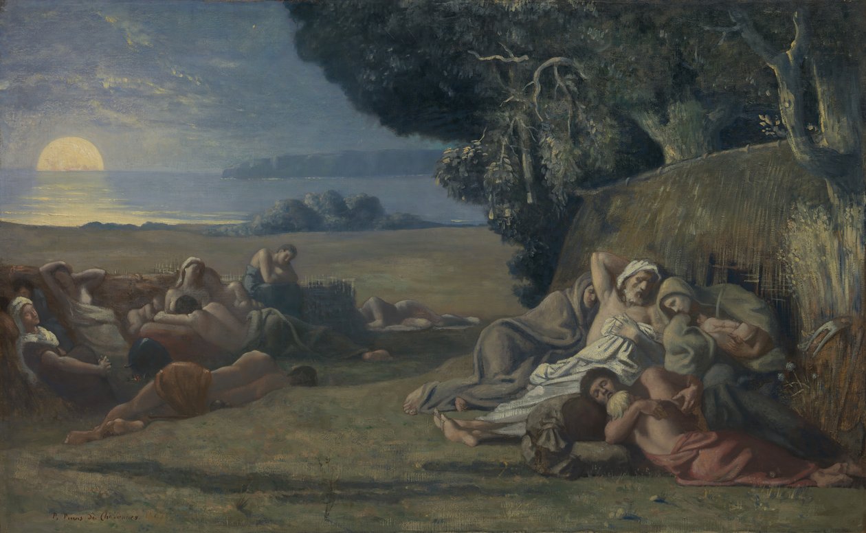 睡觉，约。 1867-70。 作者 皮埃尔·普维斯·德·沙瓦纳