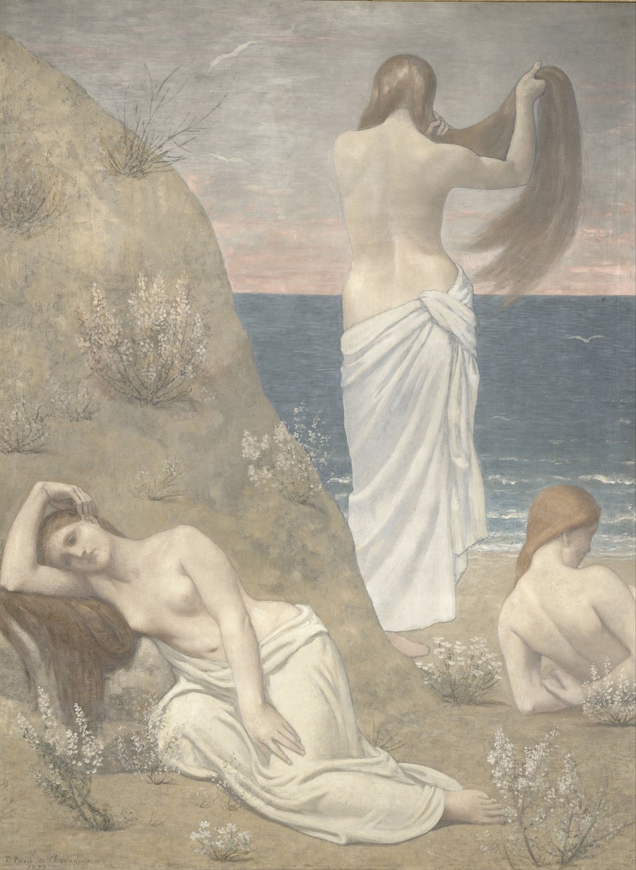 海边的少女，1887年 作者 皮埃尔·普维斯·德·沙瓦纳