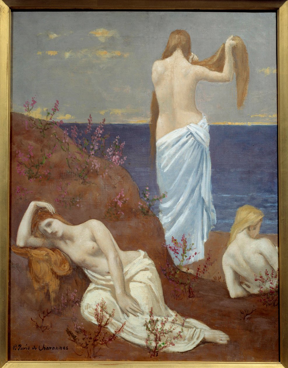 海边的少女 Pierre Puvis de Chavannes (1824-1898) 1879 年油画，暗淡。 0.61x0.47 m 巴黎，奥赛博物馆 作者 皮埃尔·普维斯·德·沙瓦纳