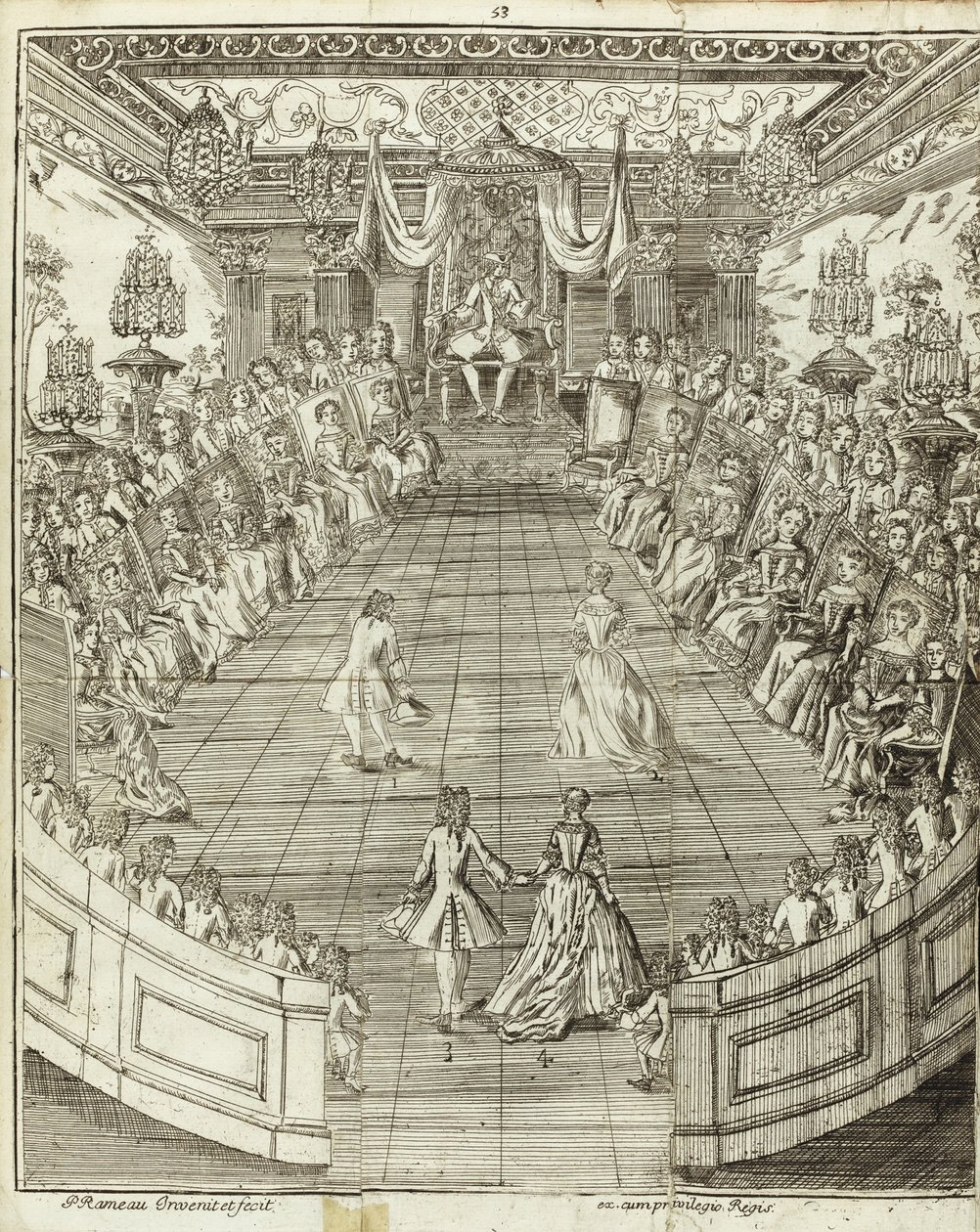 来自《舞蹈大师》的插图，1734年 作者 皮埃尔·拉莫