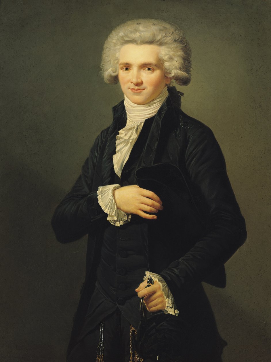马克西米利安·德·罗伯斯庇尔（Maximilien de Robespierre）（1758-94）1791（布面油画） 作者 皮埃尔·罗奇·维格纳隆
