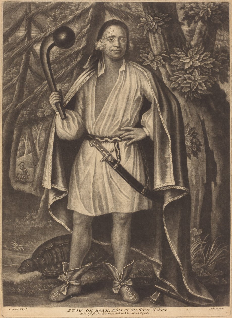 Etow oh Koam，河流民族的国王 作者 John Verelst 之后的 Pierre Simon II