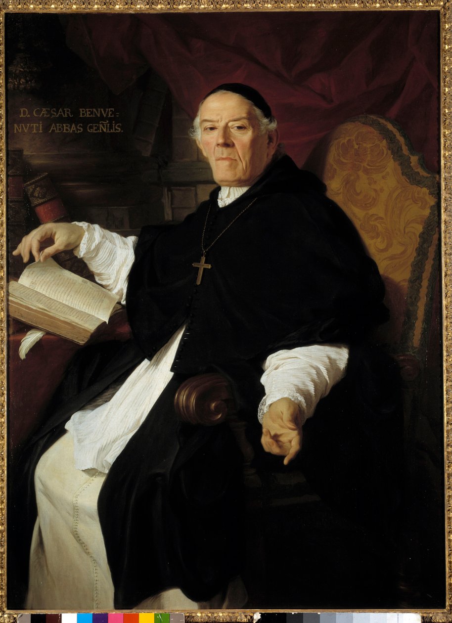 Don Cesare Benvenuti (1669-1746) 的肖像，拉特兰大炮会众的神父 Pierre Subleyras (1699-1749) 1742 年 1,38x1,01 m - Don Cesare Benvenuti (1669-1746) 的肖像，拉特兰会众的总住持 作者 皮埃尔·苏伯莱拉斯