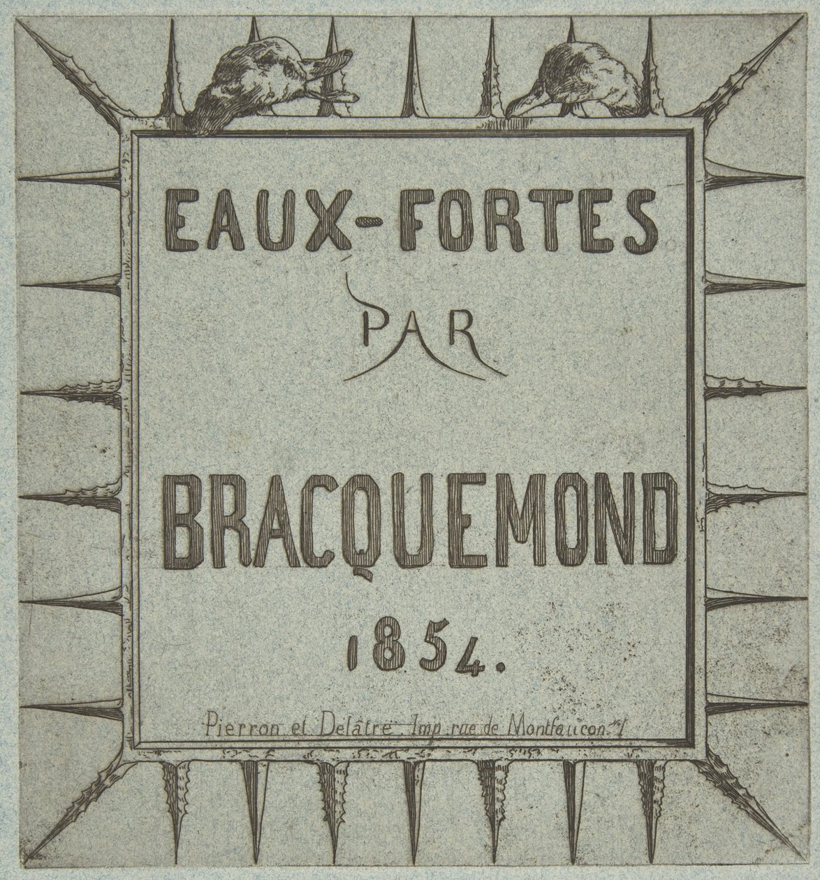 Bracquemond的蚀刻画，1854年。 作者 皮尔龙和德拉特