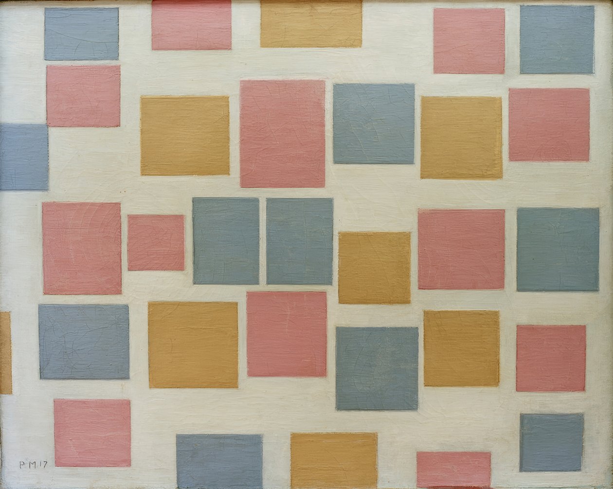 Compositie No. 3;彩色区域组成3 作者 彼得·蒙德里安