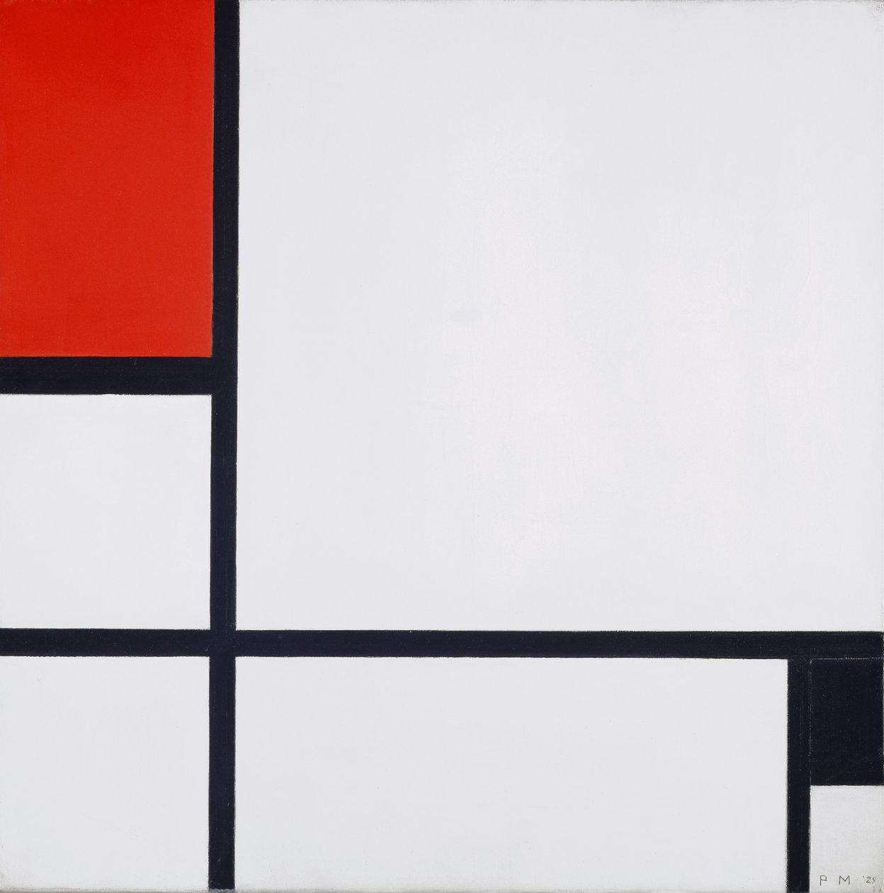 第一号成分，红色和黑色，1929年 作者 彼得·蒙德里安