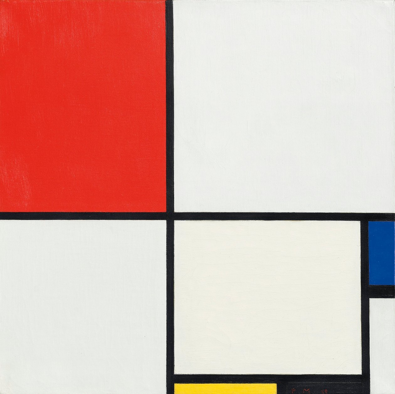 组合物No.III，具有红色，蓝色，黄色和黑色，1929 作者 彼得·蒙德里安