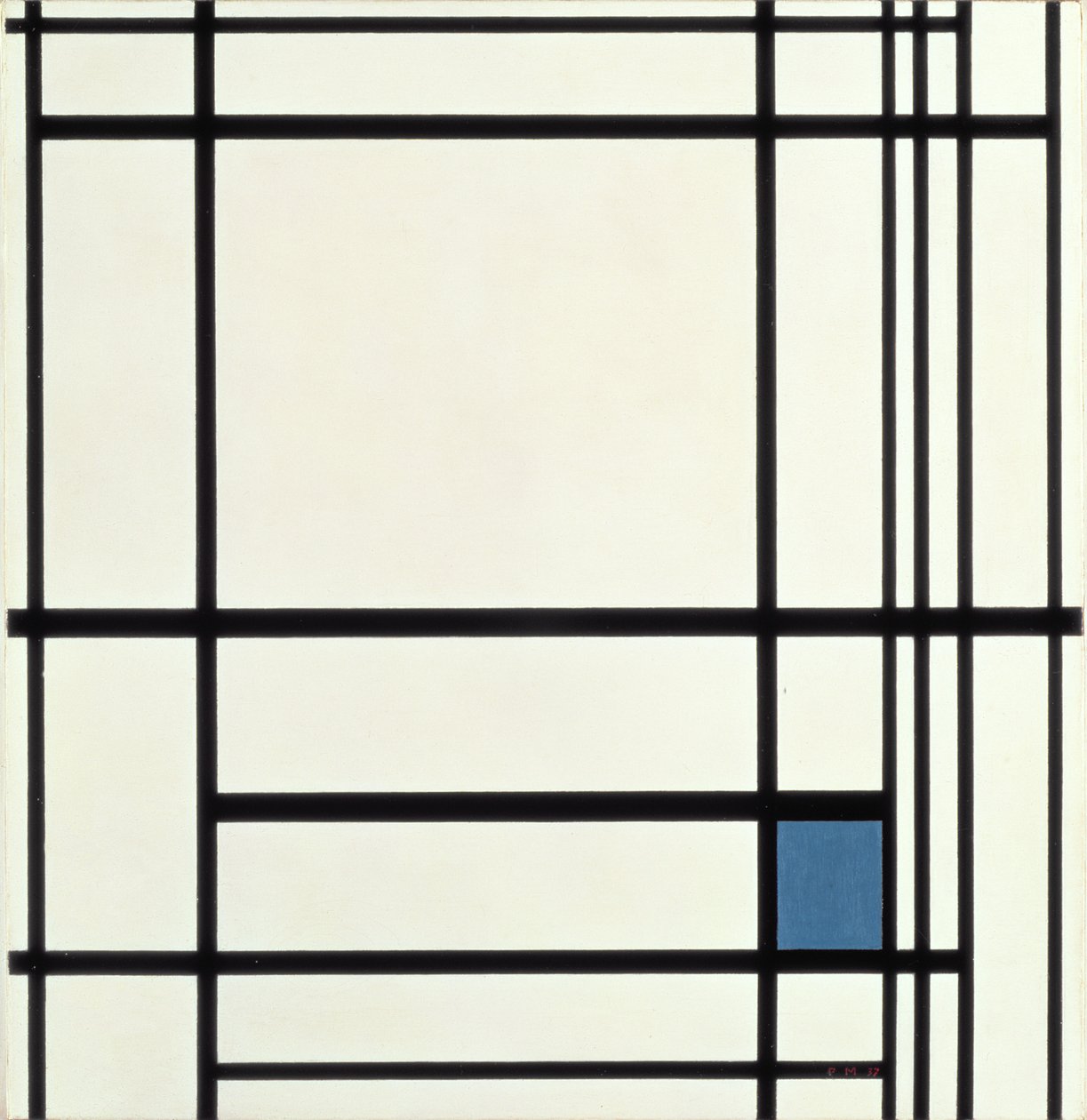 线条和颜色的组成：III，1937 作者 彼得·蒙德里安