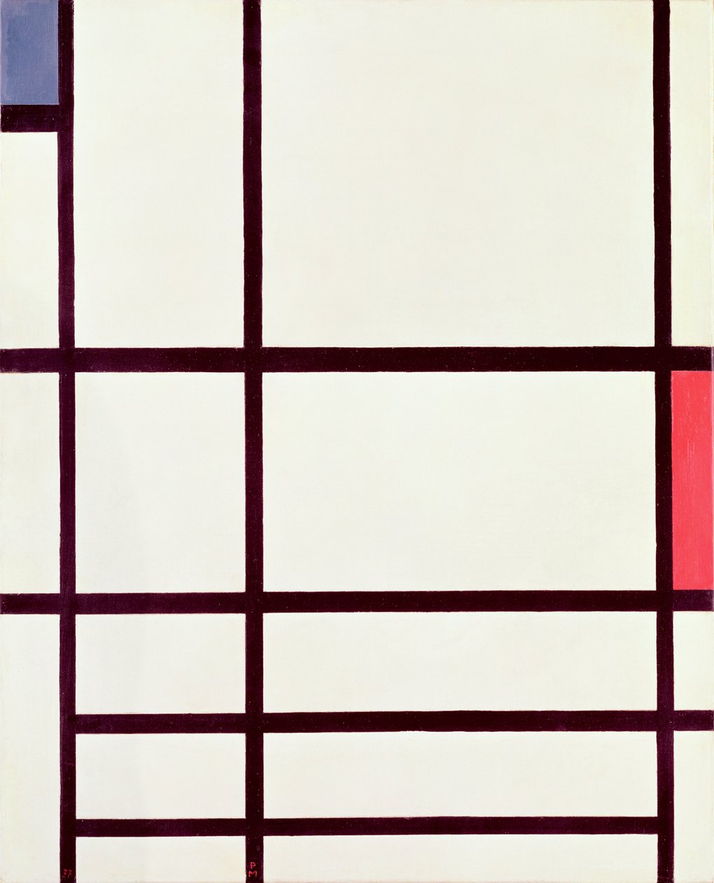 红色，蓝色和白色的成分：II，1937 作者 彼得·蒙德里安
